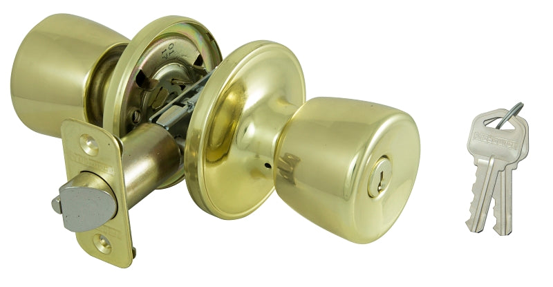 ProSource Entry Knob Lockset, Tulip, Pol Brass, KA3