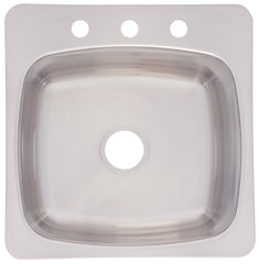 FRANKE FSL2020-3 Utility Sink, 20 ga Capacity, Rectangle Bowl, 3-Deck Hole, 20.2 in OAW, 20.6 in OAH, Stainless Steel
