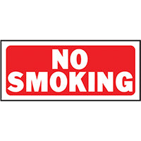 Hy-Ko 23003 Fence Sign, Rectangular, NO SMOKING, White Legend, Red Background, Plastic, 6 in H x 14 in W Dimensions