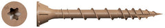 Simpson Strong-Tie Deck-Drive DSVT DSVT158R1LB Deck Screw, #8 Thread, 1-5/8 in L, Variable Thread, Ribbed Flat Head, Tan
