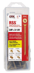 GRK Fasteners RSS 12273 Structural Screw, 3/8 in Thread, 3-1/8 in L, Washer Head, Star Drive, Steel, Climatek, 50 PAIL