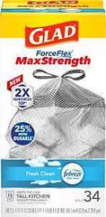 Glad 70320 Trash Bag, 13 gal, Plastic