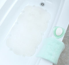 SlipX Solutions 06001 Divine Design Heavenly Comfort Cloud Bath Mat with Microban, 29 in L, 17 in W, Vinyl Mat Surface
