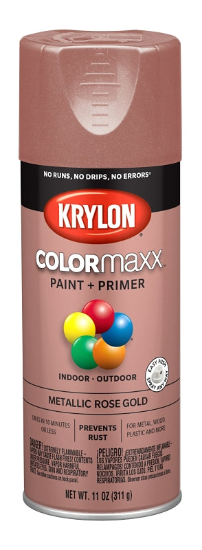 Krylon K05593007 Enamel Spray Paint, Metallic, Rose Gold, 12 oz, Can