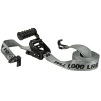 Keeper Diamond Series 45545 Tie-Down, 1-1/2 in W, 12 ft L, Gray, 1000 lb Working Load, J-Hook End
