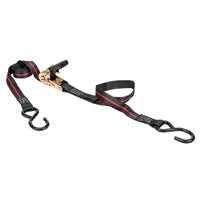 Keeper 45721 Tie-Down, Ratchet Adjustment, 1 in W, 8 ft L, 500 lb Working Load, S-Hook End, 2/PK