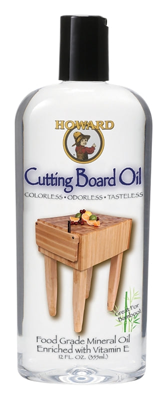Howard BBB012 Cutting Board Oil, 12 oz, Bottle, Light Tan, Gel