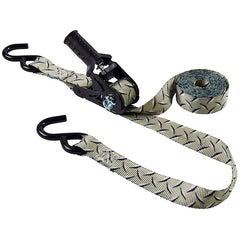 Keeper 47383 Tie-Down Strap, 1 in W, 12 ft L, Gray, 500 lb Working Load, S-Hook End