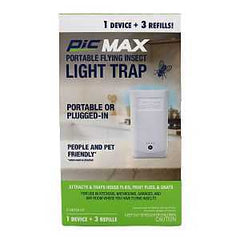 PIC PIC-FITMAX Flying Insect Dual Portable Plug-In Trap, Solid, 5-5/8 in L Trap, 3-3/8 in W Trap, White