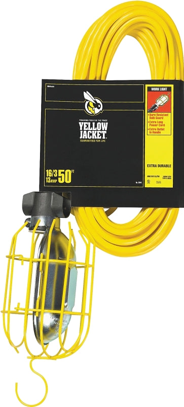 CCI 2948 Work Light with Outlet and Metal Guard, 13 A, 120 V, Yellow