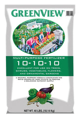 GreenView 21-301925 Plant Fertilizer, 40 lb Bag, Granular, 10-10-10 N-P-K Ratio