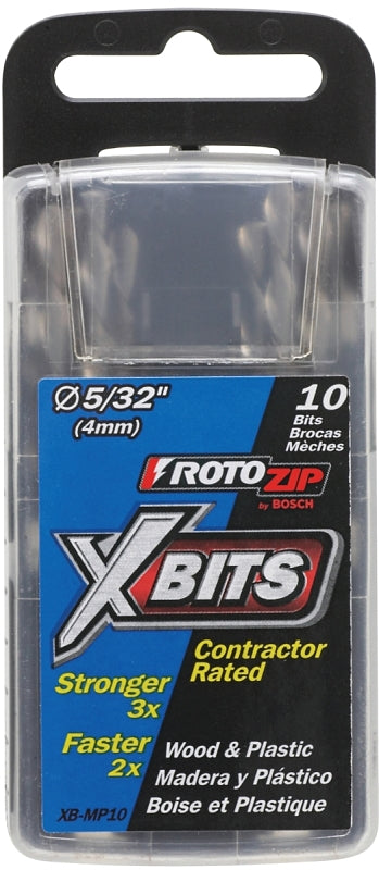 Rotozip XB-MP10 Multi-Purpose Bit, 5/32 in Dia, 5/32 in Dia Shank, Steel, Spiral Shank, Spiral Flute