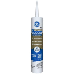 GE Advanced Silicone 2 2811093 Window & Door Sealant, White, 24 hr Curing, 10.1 fl-oz Cartridge