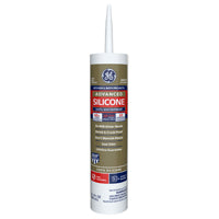 GE Advanced Silicone 2 2812565 Kitchen & Bath Sealant, White, 24 hr Curing, 10.1 fl-oz Cartridge