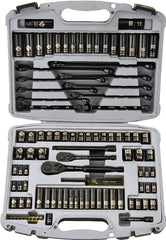 Stanley 92-839 Socket Set, Vanadium Steel, Chrome, Black, Specifications: 1/4, 3/8 in Drive Size