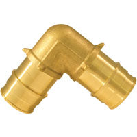 Apollo ExpansionPEX Series EPXE11 Pipe Elbow, 1 in, Barb, PEX-A, 90 deg Angle, Brass, 200 psi Pressure
