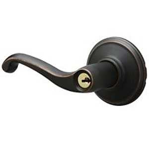 Schlage F Series F51A V FLA 716 Entry Door Handleset Lockset, Mechanical Lock, Aged Bronze, Lever Handle, Metal