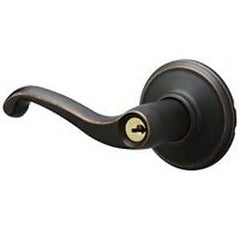 Schlage F Series F51A V FLA 716 Entry Door Handleset Lockset, Mechanical Lock, Aged Bronze, Lever Handle, Metal