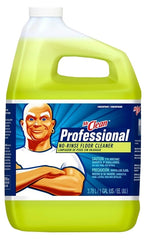 Mr Clean 25045 Concentrated No-Rinse Floor Cleaner, 1 gal, Jug, Liquid, Lemon, Light Yellow