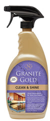 Granite Gold GG0047 Clean and Shine Spray, 24 oz, Bottle, Liquid, Lemon Citrus, Clear/Haze