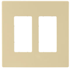Eaton Cooper Wiring PJ PJS262V Wallplate, 4.87 in L, 4.94 in W, 2 -Gang, Polycarbonate, Ivory, High-Gloss