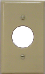 Leviton 86004 Single Receptacle Wallplate, 4-1/2 in L, 2-3/4 in W, 1 -Gang, Thermoset Plastic, Ivory, Smooth