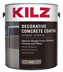 Kilz L378711 Decorative Concrete Coating, Gloss, Gray, 1 gal