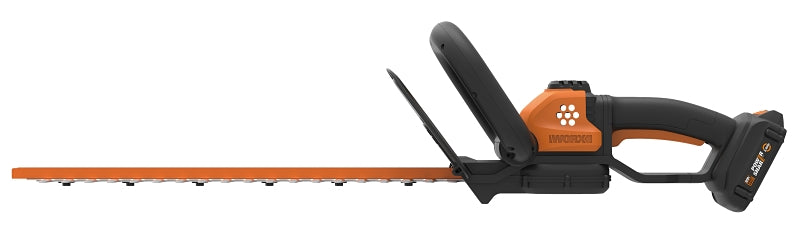 WORX WG261 Cordless Hedge Trimmer, 20 V Battery, Lithium-Ion Battery, 3/4 in Dia x 22 in L Cutting Capacity