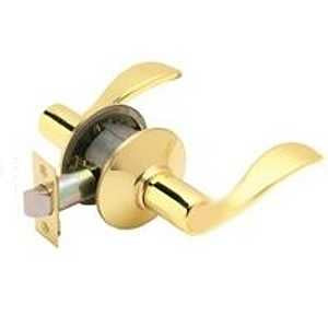 Schlage Accent Series F10V ACC 605 Passage Lever, Mechanical Lock, Bright Brass, Lever Handle, Metal, Residential