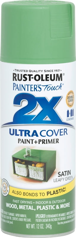 2X Ultra Cover 249072 Spray Paint, Satin, Leafy Green, 12 oz, Can