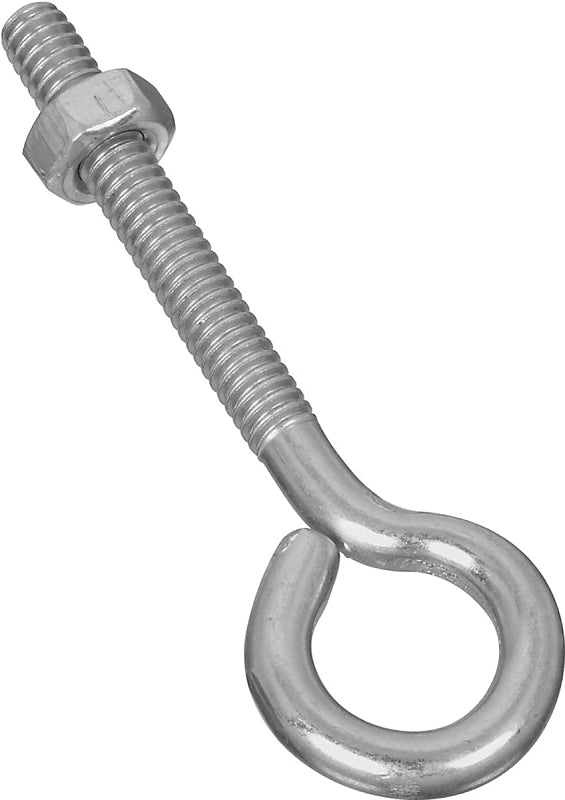 National Hardware N221-119 Eye Bolt, 1/4-20 Thread, 1-3/4 in L Thread, 0.56 in ID Dia Eye, 2.02 in L Shank, Steel, Zinc