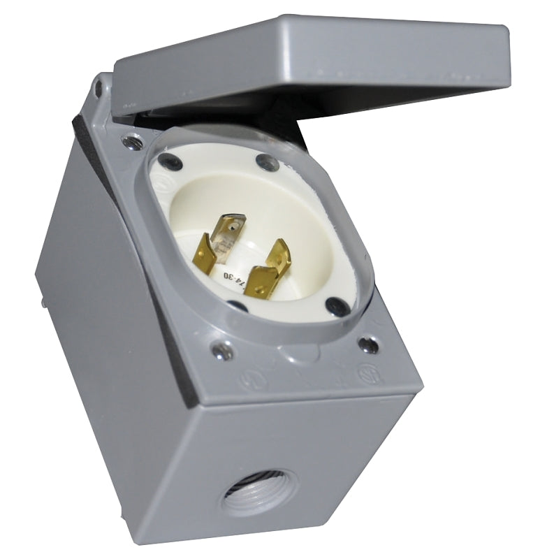 Hubbell 58355KIT Generator Hook-Up Box, 20 A, 1-Phase, Gray