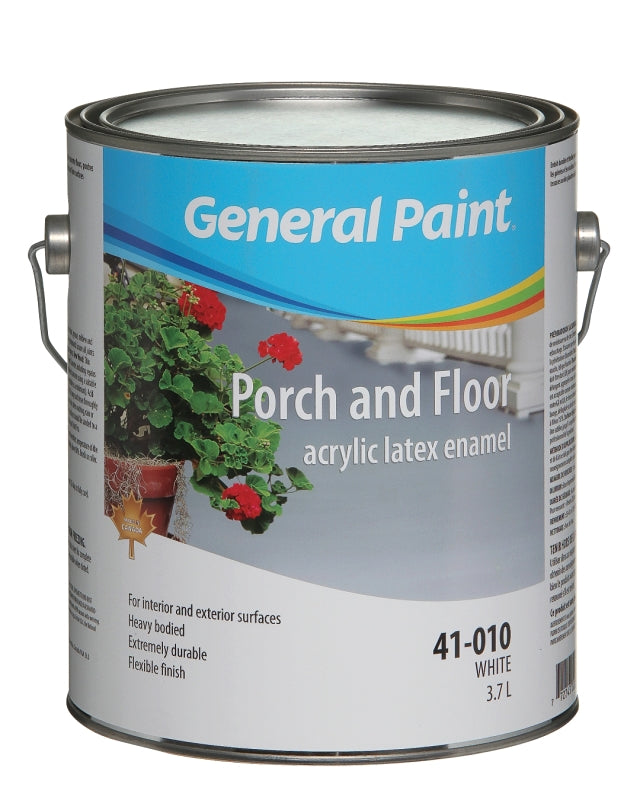 General Paint Porch & Floor 41-010-16 Porch and Floor Enamel Paint, Eggshell, White, 1 gal