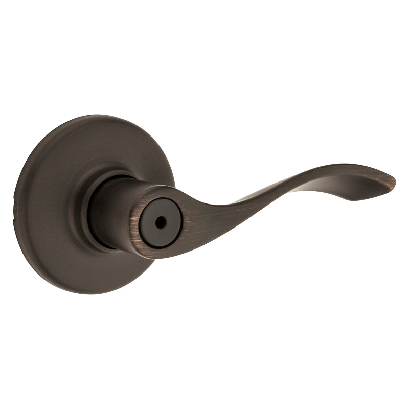 Kwikset 300BL 11PCP Privacy Door Lever, Turnbutton Lock, Venetian Bronze, Zinc, Residential, Reversible Hand, 3 Grade