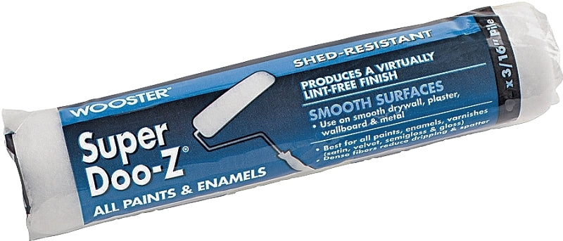 Wooster R206-4 Roller Cover, 3/16 in Thick Nap, 4 in L, Fabric Cover, White