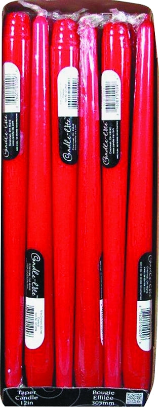 CANDLE-LITE 4201854 Taper Candle, Crimson Candle, 9.4 hr Burning