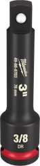 Milwaukee SHOCKWAVE Impact Duty Series 49-66-6703 Socket Extension, 3/8 in Drive, 3 in L