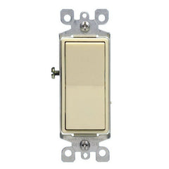 Decora S11-05603-2IS Rocker Switch with Ground Screw, 15 A, 120/277 V, 3-Way, Lead Wire Terminal, Ivory