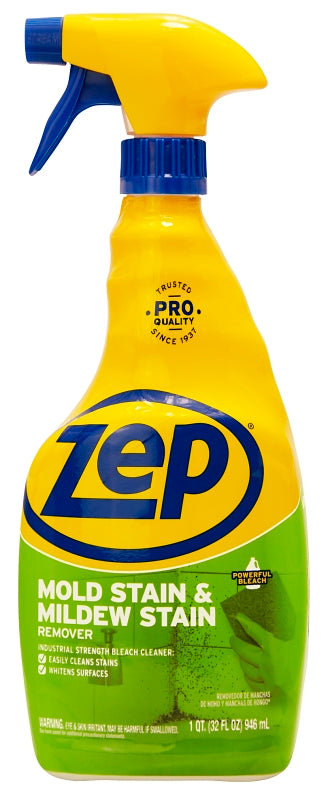 Zep ZUMILDEW32 Stain Remover, 1 qt, Liquid, Slight Chlorine, Clear