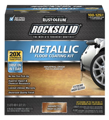 Rust-Oleum 299741 Floor Coating Kit, High-Gloss, Amaretto, Particulate Solid, 70 oz
