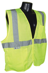 Radwear SV2ZGM-XL Economical Safety Vest, XL, Unisex, Fits to Chest Size: 28 in, Polyester, Green/Silver, Zipper