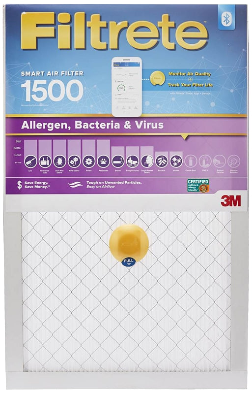 Filtrete S-2001-4 Smart Air Filter, 25 in L, 16 in W, 12 MERV, 1500 MPR