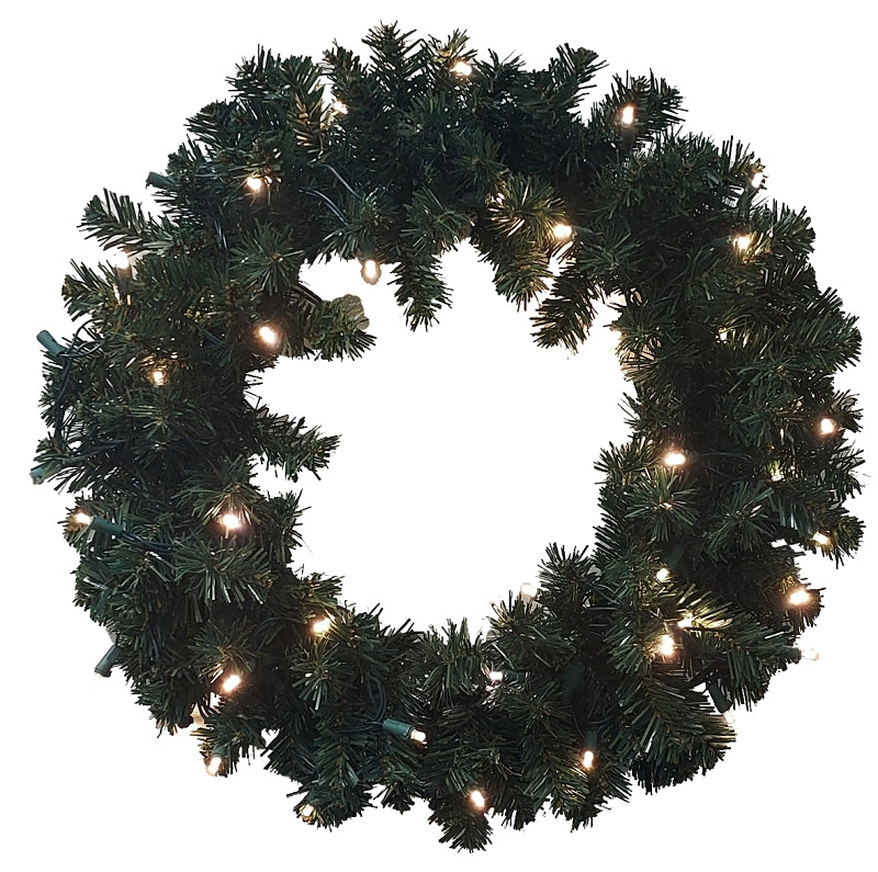 Hometown Holidays 61928 Wreath Fir, AA Battery, LED Bulb, Warm White Bulb, Hook Mounting