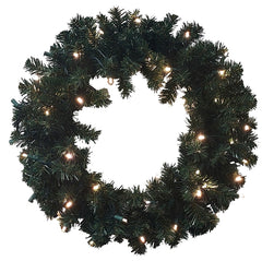 Hometown Holidays 61928 Wreath Fir, AA Battery, LED Bulb, Warm White Bulb, Hook Mounting
