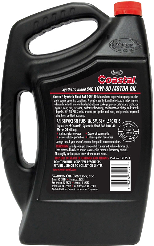 Warren 01805 Motor Oil, 10W-30, 5 qt