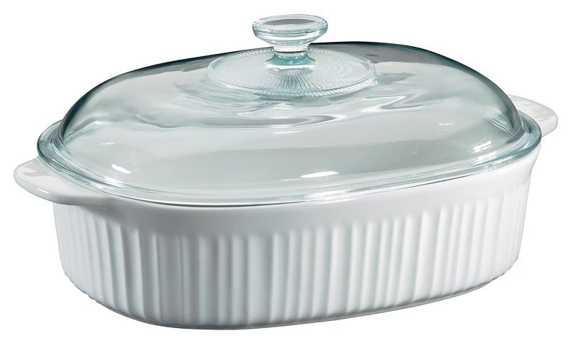 DISH CASSEROLE OVL FRN WHT 4QT