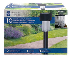 Boston Harbor 26077 Solar Stake Light, Nickel-Metal Hydride Battery, Button Cell Battery, 1-Lamp, Plastic Fixture