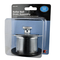 Keeney K826-34PC Roller Ball Closure Assembly with Strainer, Metal, Polished Chrome, Specifications: 1-1/2 in Size