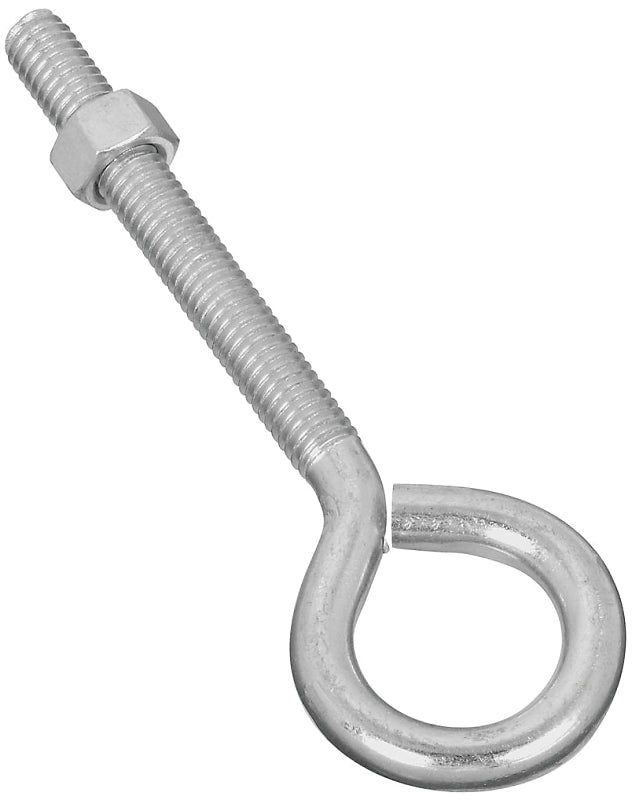 National Hardware N221-275 Heavy-Duty Eye Bolt, 3/8-16 Thread, 3 in L Thread, 1 in ID Dia Eye, 3.35 in L Shank, Steel