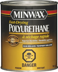 Minwax 305034444 Fast-Drying Polyurethane, Semi-Gloss, Liquid, Clear, 946 mL